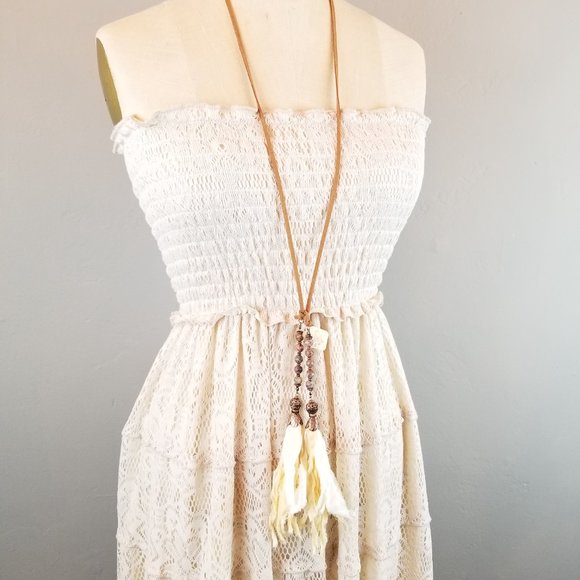 Wishlist Women's Size Small Cream Lace Strapless Boho Maxi Dress * Brand NEW - Picture 6 of 10